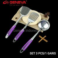 Gambar Spatula Set Stainless Gagang Motif 3 Pcs Kitchen Tools Peralatan Masak - INOX dari Geneva Indonesia undefined 1 Tokopedia