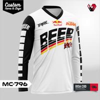 Gambar BAJU MOTOCROSS / JERSEY MOTOR TRAIL PRINTING ORIGINAL MC796 - Putih, S dari Velove Jersey undefined 2 Tokopedia