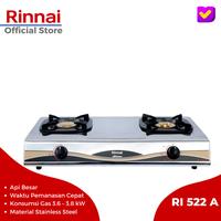 Gambar Rinnai Kompor Gas 2 tungku RI 522 A - Ada Api Lilin Kecil SNI Original dari Kuning Express Wlingi undefined 1 Tokopedia