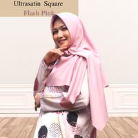Gambar MEERA Hijab Pashmina Ultrasatin Square Premium Polos - Flash Pink dari Sabiekah Official Store undefined 3 Tokopedia