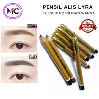 Gambar Pensil Alis Original Eyebrow Pencil Hitam Coklat Gold Waterproof Lyra - Cokelat dari MC gudang undefined 4 Tokopedia
