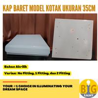 Gambar Kap Lampu Baret Plafon Fitting E27 ukuran 35 cm Bahan Akrilik/Acrylic - Kotak, 1 Fitting dari TokoBigLight undefined 3 Tokopedia