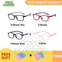 Gambar Kacamata Anti Radiasi Anak Blueray Gaya Retro Sinar Biru Komputer HP - V-Hitam Abu dari Toys Master's undefined 1 Tokopedia