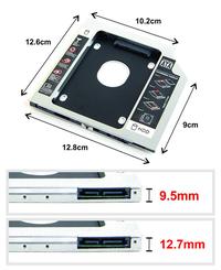 Gambar SSD HDD Caddy 9.5mm dan 12.7mm - 2nd HDD SSD Caddy Slim SATA DVD Slot - 12.7mm dari Prello undefined 2 Tokopedia