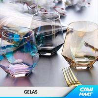 Gambar Gelas Kaca Unik Restoran Cafe Bar Hotel Geometric Hexagonal Glass - Bening dari CyanMart undefined 5 Tokopedia