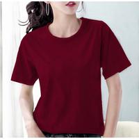 Gambar Kaos Polos Lengan Pendek Wanita - Maron, L dari valents oficial olshop undefined 4 Tokopedia