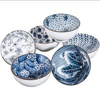 Gambar mangkuk keramik kotak hadiah porselen biru dan putih 6pcs/set dari INAWASTORE undefined 3 Tokopedia