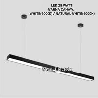 Gambar LAMPU BALOK LED 28W/ LAMPU KANTOR OFFICE PLAFON GANTUNG TL LED HITAM - Bodi Hitam, White dari zona electric undefined 1 Tokopedia