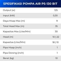 Gambar Shimizu PS 130 BIT Pompa Air Otomatis Sumur Dangkal With Small Pressur - SHM10-PS-130BIT dari Mitra Digital Mulia undefined 5 Tokopedia