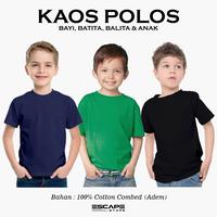 Gambar Kaos Polos Anak Bayi Batita Balita Cowo Cewe Bahan REAL COTTON COMBED - Putih, S dari Escape Store undefined 1 Tokopedia