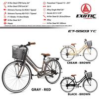 Gambar sepeda City Bike CTB 26" EXOTIC ET-5503 TC 7 Speed Garansi 5 tahun - cream brow dari sepedamania7 undefined 4 Tokopedia