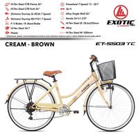 Gambar sepeda City Bike CTB 26" EXOTIC ET-5503 TC 7 Speed Garansi 5 tahun - cream brow dari sepedamania7 undefined 1 Tokopedia