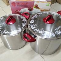 Gambar Stock Pot Supra Stainless Steel Tutup Kaca Renda 8/12 QT SP-812-SPGL dari perabot-dapur undefined 2 Tokopedia