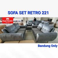 Gambar SOFA SET PEGAS RETRO Midily FREE Meja Kaca - 221 Seat dari Royal Mandiri undefined 1 Tokopedia