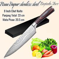 Gambar XITUO Pisau Dapur Chef Damascus Pattern Stainless Steel - 5 Inch Santoku dari BAGINDA-STORE47 undefined 3 Tokopedia