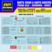 Gambar KARTU IURAN, KARTU ABSENSI PENCAK SILAT, TAEKWONDO, KARATE dari ANTO PRINTING undefined 3 Tokopedia