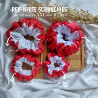 Gambar Scrunchie Merah Putih Jumbo dan Medium/ Ikat Rambut Merah Putih - XXL, Katun Jepang dari Triple O Scrunchies and Crafts undefined 1 Tokopedia