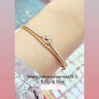 Gambar Gelang tangan emas poles permata / gelang kolong oval terbaru dari TokoEmasBagusAyu undefined 1 Tokopedia