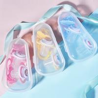 Gambar Empeng Dot Bayi Bulat Gepeng + Tali Rantai dengan Kotak 3 in 1 Silikon - Merah Muda dari Go ASI Baby Shop undefined 2 Tokopedia
