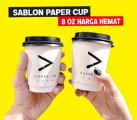 Gambar Paper Cup 8 oz + Tutup + Cetak Logo Custom @1000 Pcs - Hitam, PAKET 1  dari Twenty Seven Solo undefined 1 Tokopedia