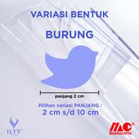 Gambar Akrilik Bening Bentuk Burung ( panjang 2-10 cm ) / Acrylic Laser Cut - 5 mm, 8 cm dari ILYV undefined 2 Tokopedia