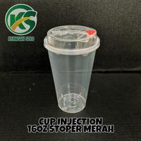 Gambar Gelas Thinwall Cup PP Injection 500ml 16oz (Cup+lid+stopper) PREMIUM dari Kemasan Solo undefined 1 Tokopedia