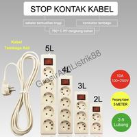 Gambar Stop Kontak Kabel 5 Meter 2/3/4/5 Lubang SNI Cahaya - 2L dari Grosir Alat Listrik88 undefined 1 Tokopedia