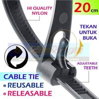 Gambar kabel ties releasable reusable cable tie bisa pakai ulang copot pasang - ukuran 30cm dari Zeo15 undefined 1 Tokopedia