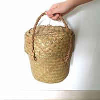 Gambar Tas Purun Bulat Tutup, Tas Hampers Purun, Tas Anyaman Purun Bulat - D.15 dari dedaunanshop undefined 4 Tokopedia