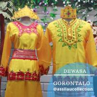 Gambar Baju adat Gorontalo dewasa perempuan/wanita pakaian adat full set - kuning pria, M dari yn89shop undefined 1 Tokopedia
