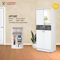 Gambar Lunar LPT 037 Lemari Pakaian 2 Pintu + Kaca Dan List Batik Warna Putih dari OSCAR LIVING undefined 4 Tokopedia