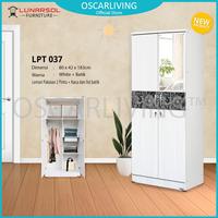 Gambar Lunar LPT 037 Lemari Pakaian 2 Pintu + Kaca Dan List Batik Warna Putih dari OSCAR LIVING undefined 2 Tokopedia