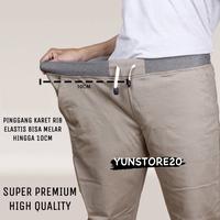 Gambar CELANA PANJANG PRIA KARET PINGGANG / CELANA CHINO KARET PINGGANG RIP - Cream, Size 28 dari YUNSTORE20 undefined 4 Tokopedia