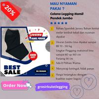 Gambar Legging Hamil Pendek JUMBO - Hitam dari Grosir Kulot Legging undefined 4 Tokopedia
