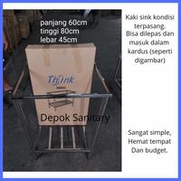 Gambar Bak cuci piring kitchen sink stainless set portable 6045 set rak - PAKET 1 dari Depok Sanitary Store undefined 3 Tokopedia