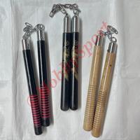Gambar Double Stick Kayu Nunchaku Dobel Stik Ruyung Bruce Lee Naga Hitam Top - Cokelat dari HobbySport undefined 1 Tokopedia