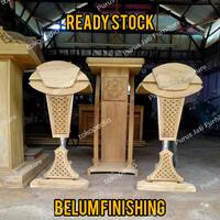 Gambar Mimbar Podium Hidrolik Stainless + Jati Bisa Naik Turun [Ready Stock] - SUDAH FINISHING dari Purus Jati Furniture undefined 4 Tokopedia