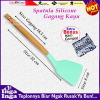 Gambar GM Spatula Silikon Gagang Kayu Biru Sutil Sodet Silikon dari Lita One Shop undefined 1 Tokopedia