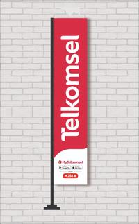 Gambar UMBUL UMBUL TELKOMSEL / BENDERA PROMOSI / BENDERA TELKOMSEL PROMOSI dari pancawarnaprinting undefined 1 Tokopedia