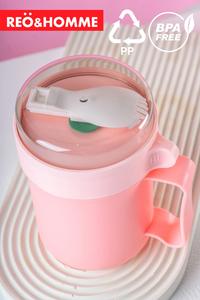 Gambar Reo&Homme Lunchbox Gelas/Mug/Cangkir 500ml OR238 Multifungsi BPA Free - blue dari Reo & Homme Living undefined 3 Tokopedia