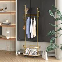 Gambar Goland Gantungan Baju Topi Tas Rak Keranjang Nordic Aesthetic Multifungsi Minimalis 4 Roda - Gold - 80cm dari Goland Indonesia undefined 3 Tokopedia
