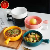 Gambar Mangkok Keramik Bowl Nordic Style 15 cm with Handle - Merah Muda dari piepiebakewareofficial undefined 4 Tokopedia
