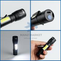 Gambar Senter LED Mini Rechargeable Q5 dan COB 300 Lumens / Senter Lengkap dari Manzmarket undefined 3 Tokopedia