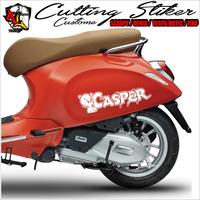 Gambar STIKER CATING/STIKER SCOOPY/VESPA/GENIO/STRIPING MOTOR CASPER/KARTUN - Putih, BIASA dari Alg cutting stiker undefined 2 Tokopedia