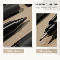 Gambar Deli Permanent Marker / Spidol Permanen Double Tip 0.5 & 1.2 mm 6823 - Hitam dari Deli Stationery Indonesia undefined 2 Tokopedia