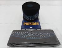 Gambar Kopiah peci hitam sablon glitter biru merek presiden tinggi 9cm - size1 dari toko peci cikarang undefined 4 Tokopedia