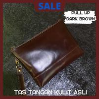 Gambar Handbag Tas Tangan Pria Wanita kulit Asli pull up DARK BROWN - Maron dari Junior Leather undefined 1 Tokopedia