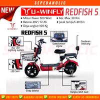 Gambar Sepeda Listrik UWINFLY Redfish 5 / RF5 / RF 5 Electric E Bike 500 Watt - Merah dari Sepedaholic undefined 3 Tokopedia