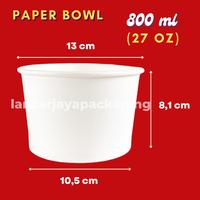 Gambar [25 PCS] GROSIR Paper Bowl Mangkok Kertas Nasi Makanan 800 ML / 27 0Z dari Lancar Jaya Packaging undefined 2 Tokopedia