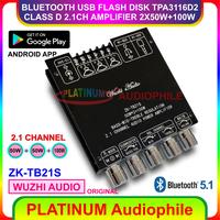 Gambar TPA3116 Amplifier Class D Bluetooth 5.1 Hifi Stereo Amplifier 2.1 CH 2x50W + 100W Original  ZK-TB21S dari PLATINUM Audiophile undefined 1 Tokopedia